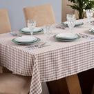 Toalha de Mesa Brisa 8 Lugares 2,50x1,45 Oxford Estampado Xadrez - Marrom Toalha de Mesa Brisa 8 Lugares 2,50x1,45 Oxford Estampado Xadrez - Marrom