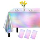 Toalha de mesa Childom Iridescent Plastic, pacote com 3, 137x274cm