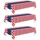 Toalha de mesa Childom Patriotic, pacote com 3, 137x274cm, plástico