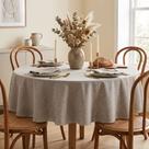 Toalha De Mesa Circular Linho Cru 4 6 8 Lugares Jantar Sofisticada Top Toalha De Mesa Circular Linho Cru 4 6 8 Lugares Jantar Sofisticada Top
