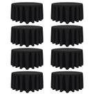 Toalha de mesa CKIKU redonda de 90 cm de poliéster preto (8 pacotes)