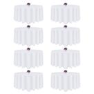 Toalha de mesa CKIKU redonda de 90 cm, poliéster branco, 8 pacotes