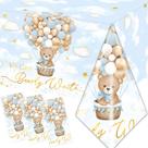 Toalha de mesa CMUSKO Bear Baby Shower Decor 108 x 180 cm, 3 unidades