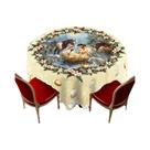 Toalha De Mesa Com Estampa Dourada Do Cenário Da Natividade, Redonda E Retangular, Vários Tamanhos