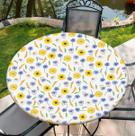 Toalha de mesa COTAIL redonda impermeável 130-150cm poliéster amarela