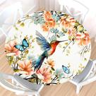 Toalha de mesa Czeservior Hummingbird redonda ajustada à prova d'água