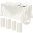Toalha de mesa de cetim TURSTIN, 4 pacotes de 259 x 147 cm, marfim para eventos
