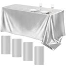 Toalha de mesa de cetim TURSTIN, 4 pacotes de 259 x 147 cm, prata para eventos
