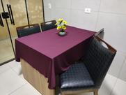 Toalha de Mesa de Cozinha Copa Sala de Jantar 10 Lugares 3,00m x 1,40m Malha Gel Vinho