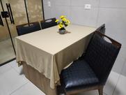 Toalha de Mesa de Cozinha Copa Sala de Jantar 12 Lugares 4,50m x 1,40m Malha Gel Avelã Cáqui