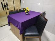 Toalha de Mesa de Cozinha Copa Sala de Jantar 4 Lugares 1,40m x 1,40m Malha Gel Roxo Uva
