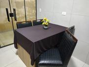 Toalha de Mesa de Cozinha Copa Sala de Jantar 4 Lugares 1,40m x 1,40m Malha Gel Tabaco