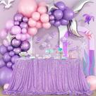 Toalha de mesa de lantejoulas QueenDream Lavender 90x132cm para festa Toalha de mesa de lantejoulas QueenDream Lavender 90x132cm para festa