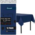Toalha de mesa de plástico Bluetable descartável azul marinho, pacote com 12 Toalha de mesa de plástico Bluetable descartável azul marinho, pacote com 12