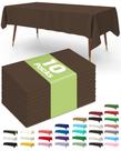 Toalha de mesa de plástico descartável, pacote com 10, 137x274cm, marrom
