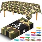 Toalha de mesa de plástico, pacote com 5, Camo, 274 x 137 cm, decoração de festa militar