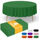 Toalha de mesa de plástico verde Niuara redonda 84", pacote com 4 St Patricks