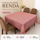 Toalha de Mesa de Renda 4 até 6 Lugares Retangular 1,50x2,00 Rendada Mesa Posta de Luxo Cor:Rosê
