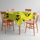 Toalha de Mesa de Tecido Sublimado Futebol do Brasil Dia de Jogo Boteco e Churrasco