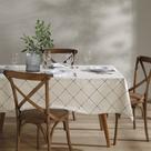 Toalha de Mesa Dohler Athenas Ieda Bege Clean Limpa Fácil