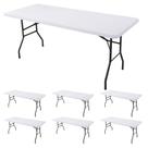 Toalha de mesa Enjoyidea, mesa retangular ajustada de 6 pés, pacote com 6 unidades, branca