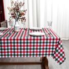 Toalha de mesa Essifunia Vermelha Verde Xadrez 147x260 cm Impermeável