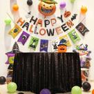Toalha de mesa Eternal Beauty Black Sequin 275cm Halloween