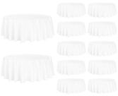 Toalha de mesa Fivenl branca de poliéster 229 cm redonda (pacote com 12) Toalha de mesa Fivenl branca de poliéster 229 cm redonda (pacote com 12)