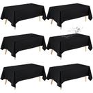 Toalha de Mesa Fixwal 6 Unidades Preto Poliéster 152x259 cm