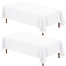 Toalha de mesa Fixwal branca de poliéster 90x132cm para mesa de 6-8 pés