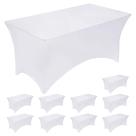 Toalha de mesa Fixwal, elastano, 6 pés, capa de mesa, pacote com 10 unidades, branca
