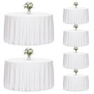 Toalha de mesa Fixwal redonda branca de poliéster 120 cm, pacote com 6