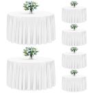 Toalha de mesa Fixwal redonda branca de poliéster 152 cm, pacote com 6