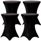 Toalha de mesa Fixwal Spandex, mesa de coquetel 80x110cm, preta, pacote com 4