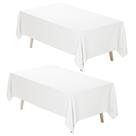 Toalha de mesa Fixwal, tecido de poliéster branco, 152x259cm, pacote com 2