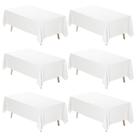 Toalha de mesa Fixwal, tecido de poliéster branco, 152x259cm, pacote com 6