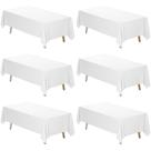 Toalha de mesa Fixwal, tecido de poliéster branco 180x300cm, pacote com 6