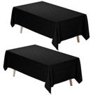Toalha de mesa Fixwal, tecido de poliéster preto, 152x259cm, pacote com 2