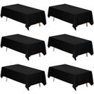 Toalha de mesa Fixwal, tecido preto de poliéster 70x120cm, pacote com 6