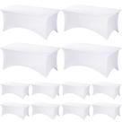 Toalha de mesa Fixwal White Spandex de 6 pés para mesa retangular x12