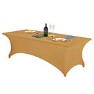 Toalha de mesa FORLIFE retangular de elastano 8 pés dourada