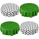Toalha de mesa Funnymoom Soccer de 84 polegadas de plástico redonda, pacote com 4