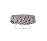 Toalha De Mesa Halloween Monstrinhos 4 Lugares Redonda