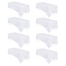 Toalha de mesa Heneger branca 152x259cm de poliéster para mesa de 6 pés