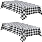 Toalha de mesa Hiasan Buffalo Plaid Waterproof, pacote com 2 unidades, 152x213cm