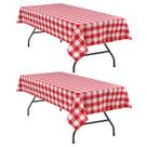 Toalha de mesa Hiasan vermelha e branca Buffalo xadrez 150x300cm, pacote com 2