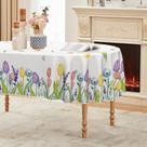 Toalha de mesa Horaldaily Spring 152x213cm Oval Aquarela Floral