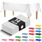 Toalha de mesa HSGUS Premium White Plastic 54x108in (pacote com 14)