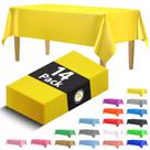 Toalha de mesa HSGUS Premium Yellow Plastic 137 x 274 cm - pacote com 14