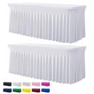 Toalha de mesa Hyper, pacote com 2, elastano branco para mesa retangular de 6 pés